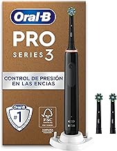 Oral-B Pro 3 Black Electric Toothbrush with Rechargeable Handle and 3 Heads, 3 Brushing Modes with Sensitive Mode, Timer, Designed by Braun, Original Gifts for Women and Men