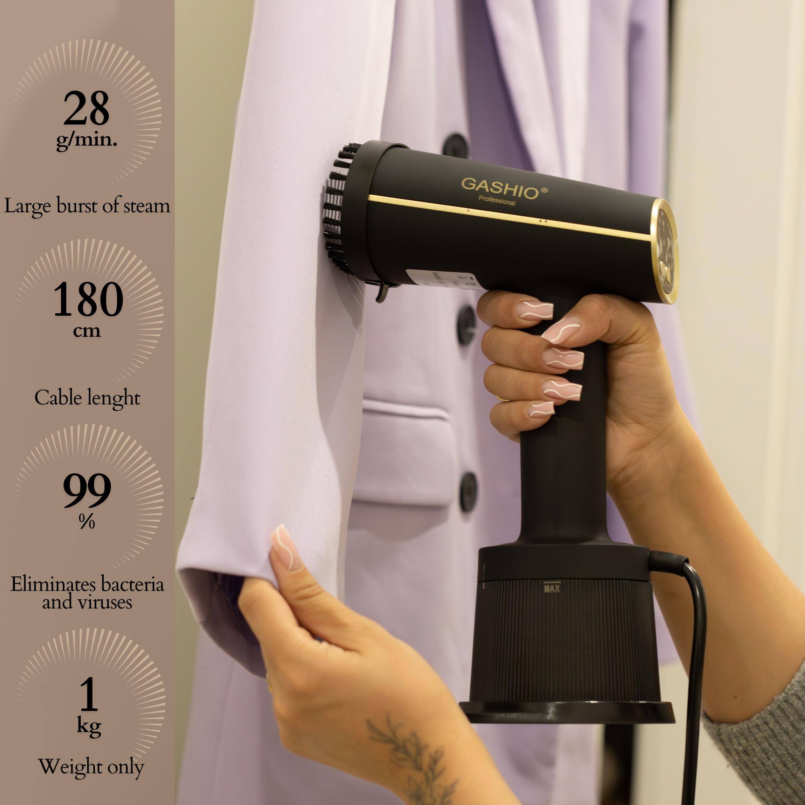 Hand Steamer Dampfglätter Reise | Kleider Dampfbürste G1-Hemdenbügler 1800W | Steam Iron For Clothes | Dampfbügler handgerät-Clothes Steamer 300ml Wassertank | Dampfglätter Kleidung 3 Dampfmodi