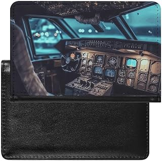 Airplane Passport Protector, Waterproof Passport Cover, Plastic Passport Protector, ID Card Protector, Travel Unisex Adult,Slim Leather Cover