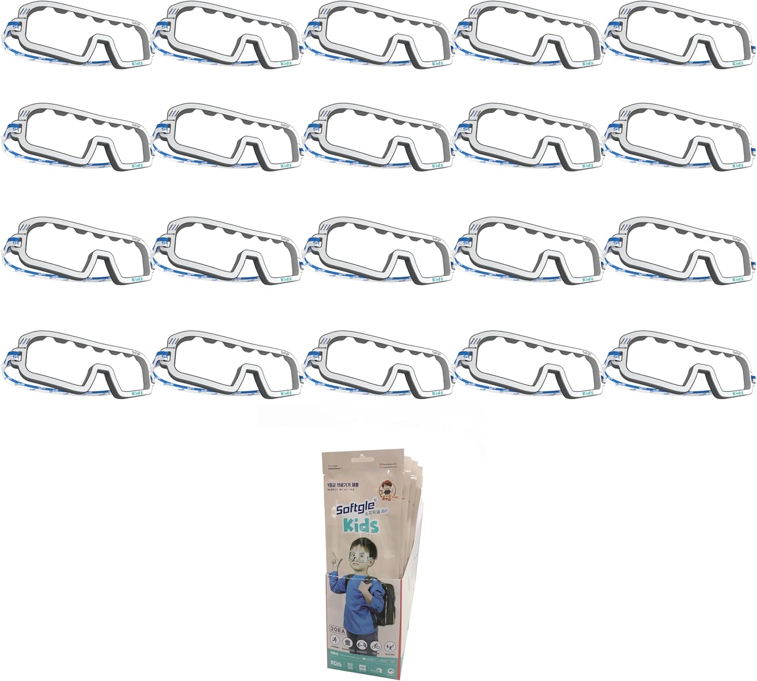 AIR Kids Safety Glasses for KIDS (7g) Disposable Multi-purpose and Anti-fog safety goggles [1box-20pcs]