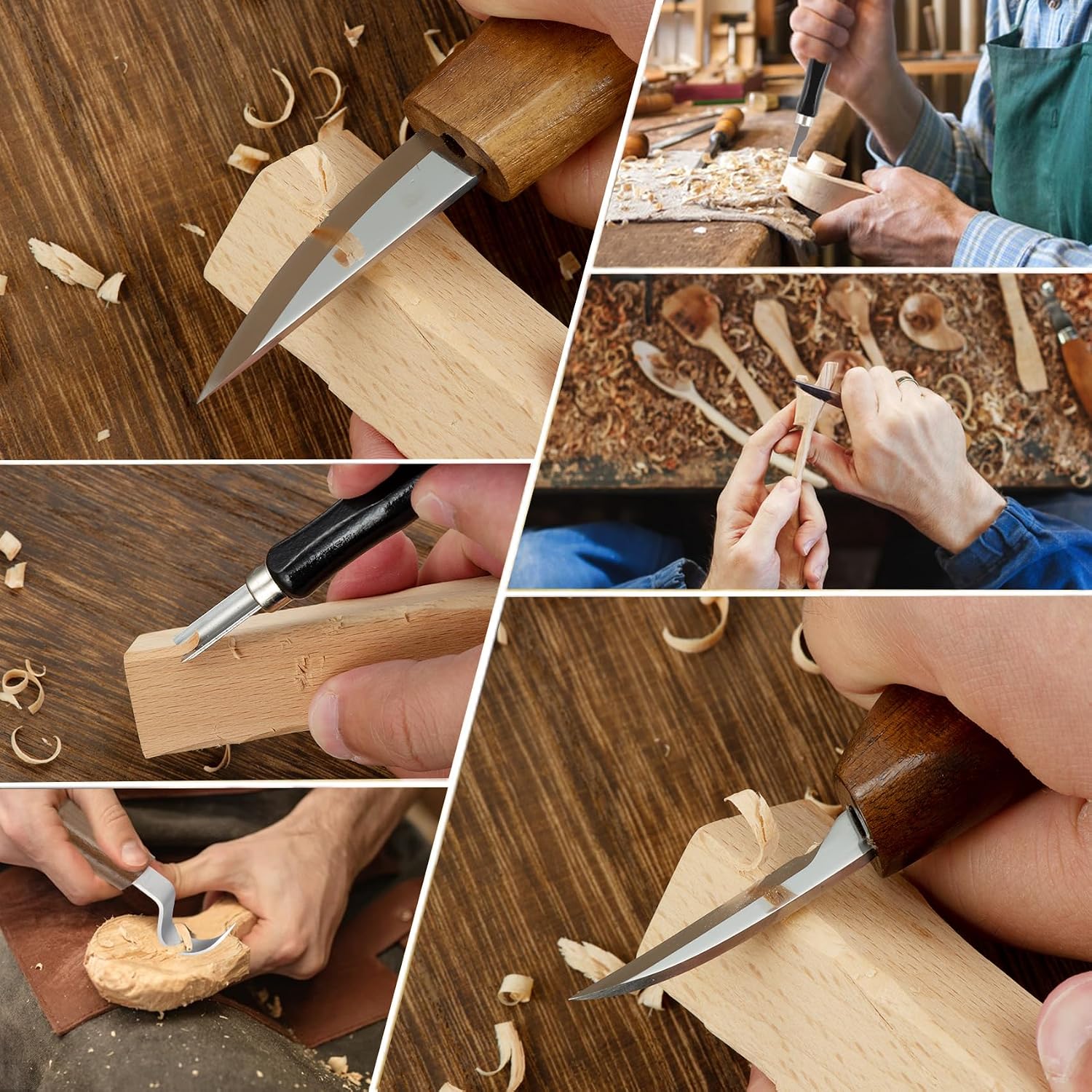Wood Carving Kits, Wood Whittling Kit, Wood Carving Tools Kit, Wood Carving Kit for Beginners, Wood Whittling Knife Kit for Beginners with 8 PCS Wood Carving Knives, Wood Carving Kit for Adults