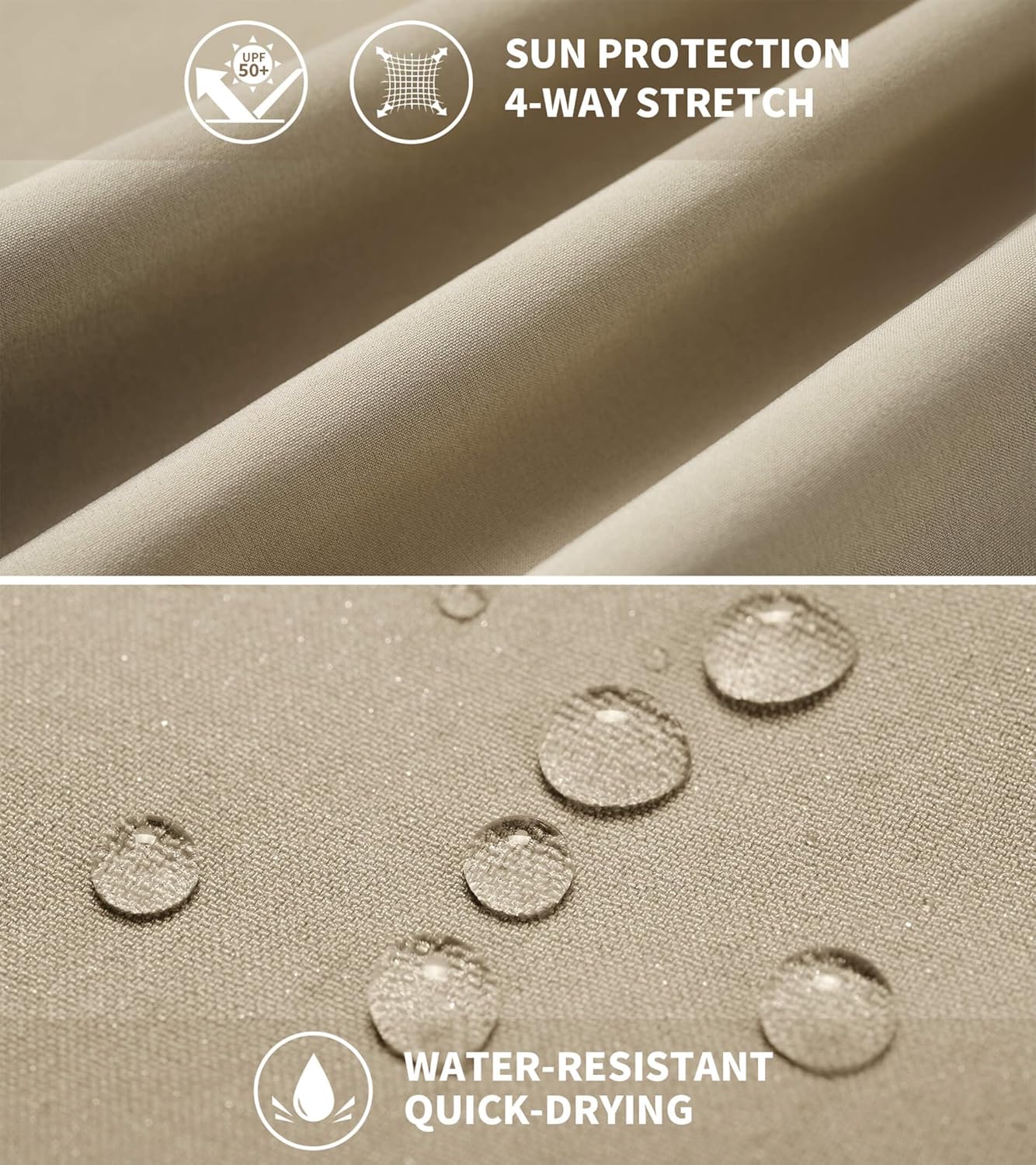 Men's Hiking Pants Cargo Lightweight Quick Dry Elastic Waist Golf Joggers with Zipper Pockets Water Resistant - Image 6