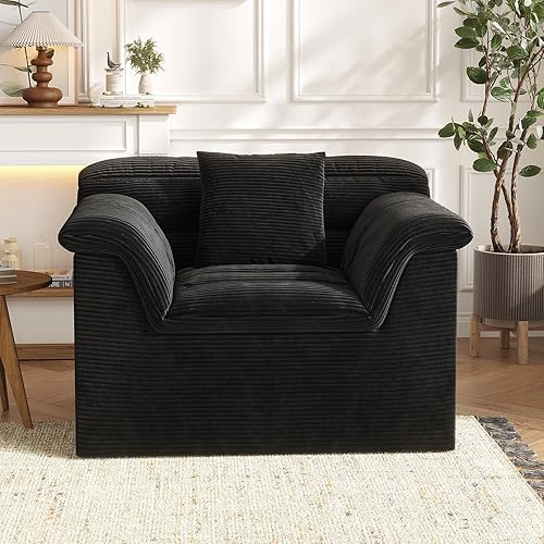 Miniatura 61 de Sofá Seccional Cloud de 51", Sofá Modular Moderno con Asiento Profundo, Cómodo Sofá Individual Comprimido, Sofás Tapizados de Pana para Sala