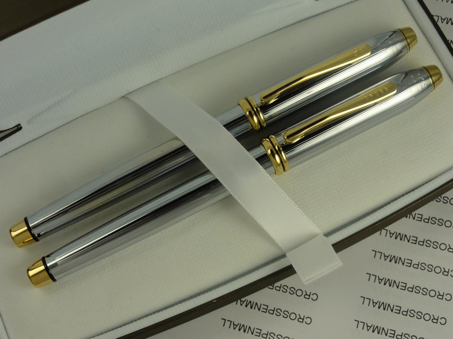 Cross Made in the USA Townsend Medalist Rollerball Pen and Medium nib Fountain Pen Combo