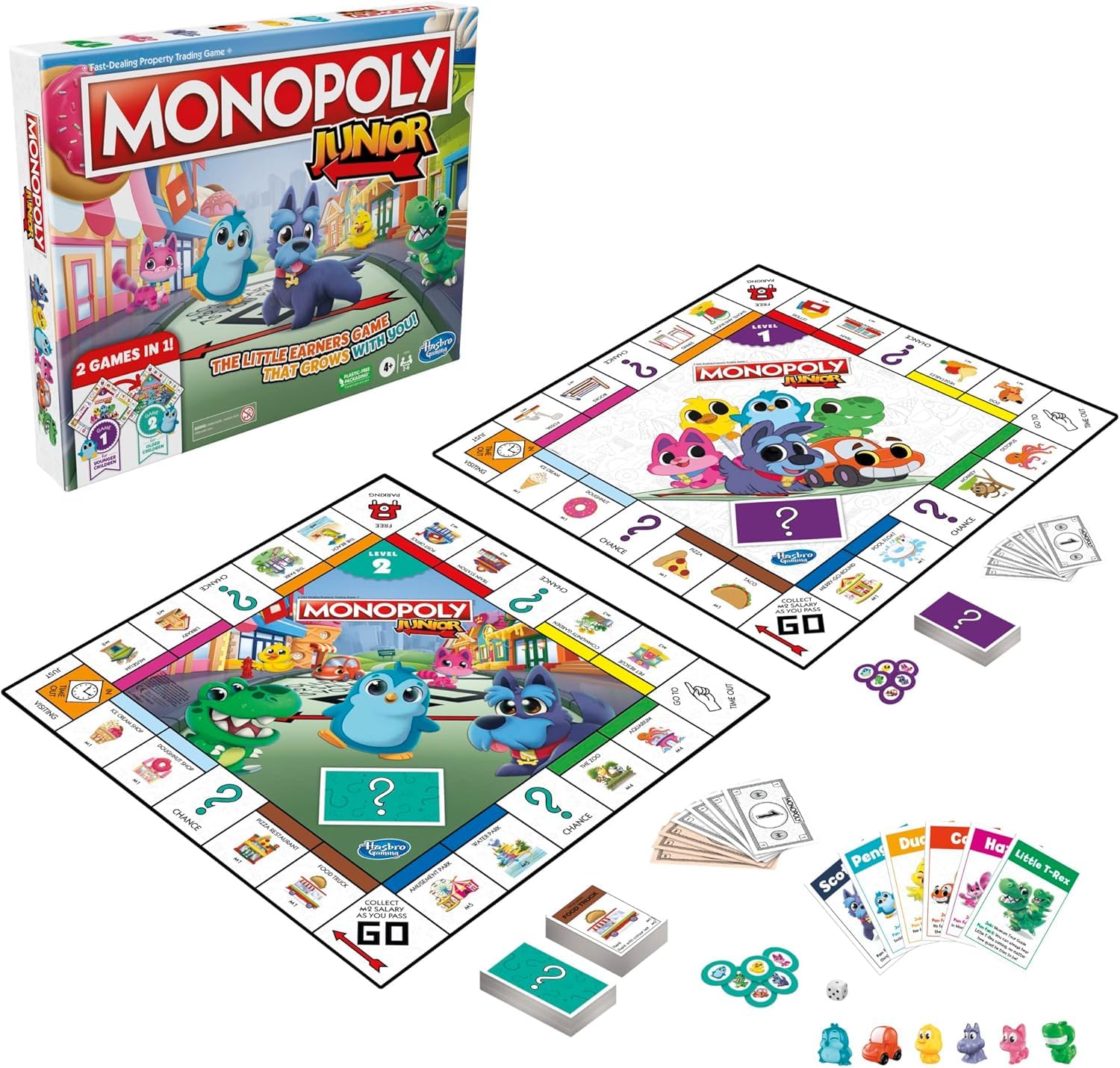 Hasbro Gaming Monopoly Junior, Juego de Mesa Familiar para niños de más de 4 años, Juegos de Estrategia para 2-6 Jugadores