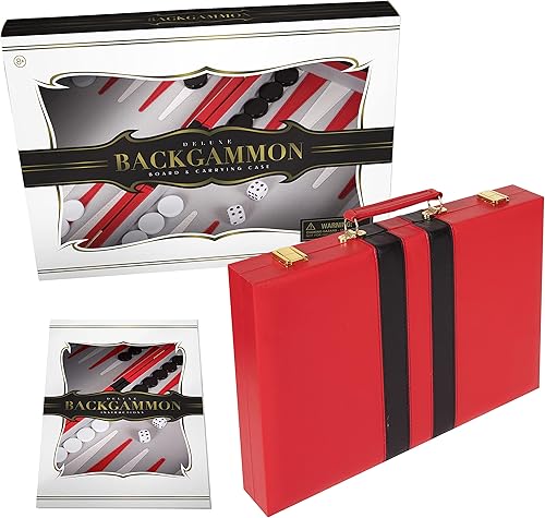 Vista 28 de Backgammon Set - Juego de backgammon clásico azul mediano de 15 pulgadas para adultos, juego de mesa con funda de cuero premium, la mejor guía
