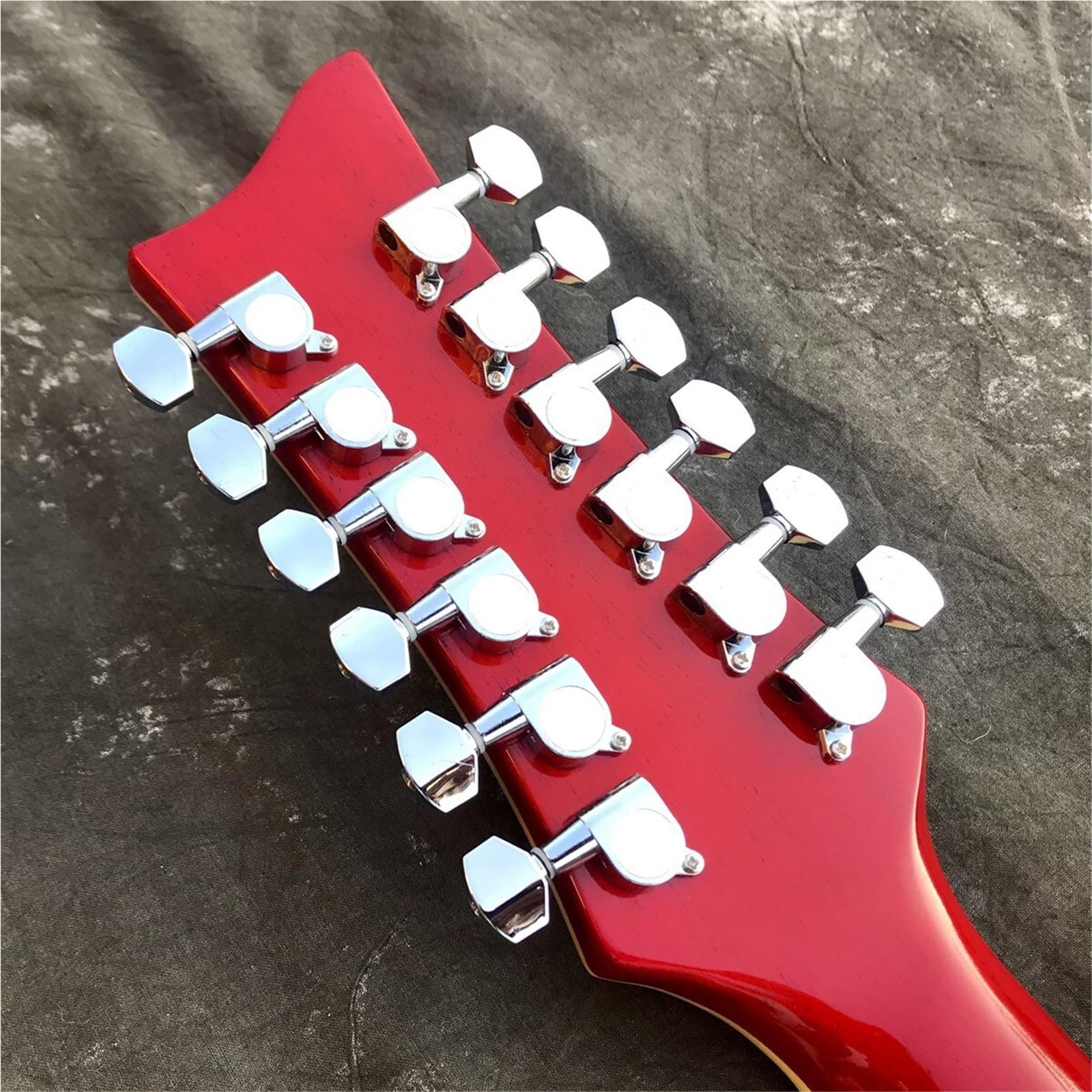 Standard Gitara Elektryczna Profesjonalny 12 Strunowy Pomarańczowy Płomień Klon Semi Hollow Jazz Gitara Elektryczna Humbucker Pickup