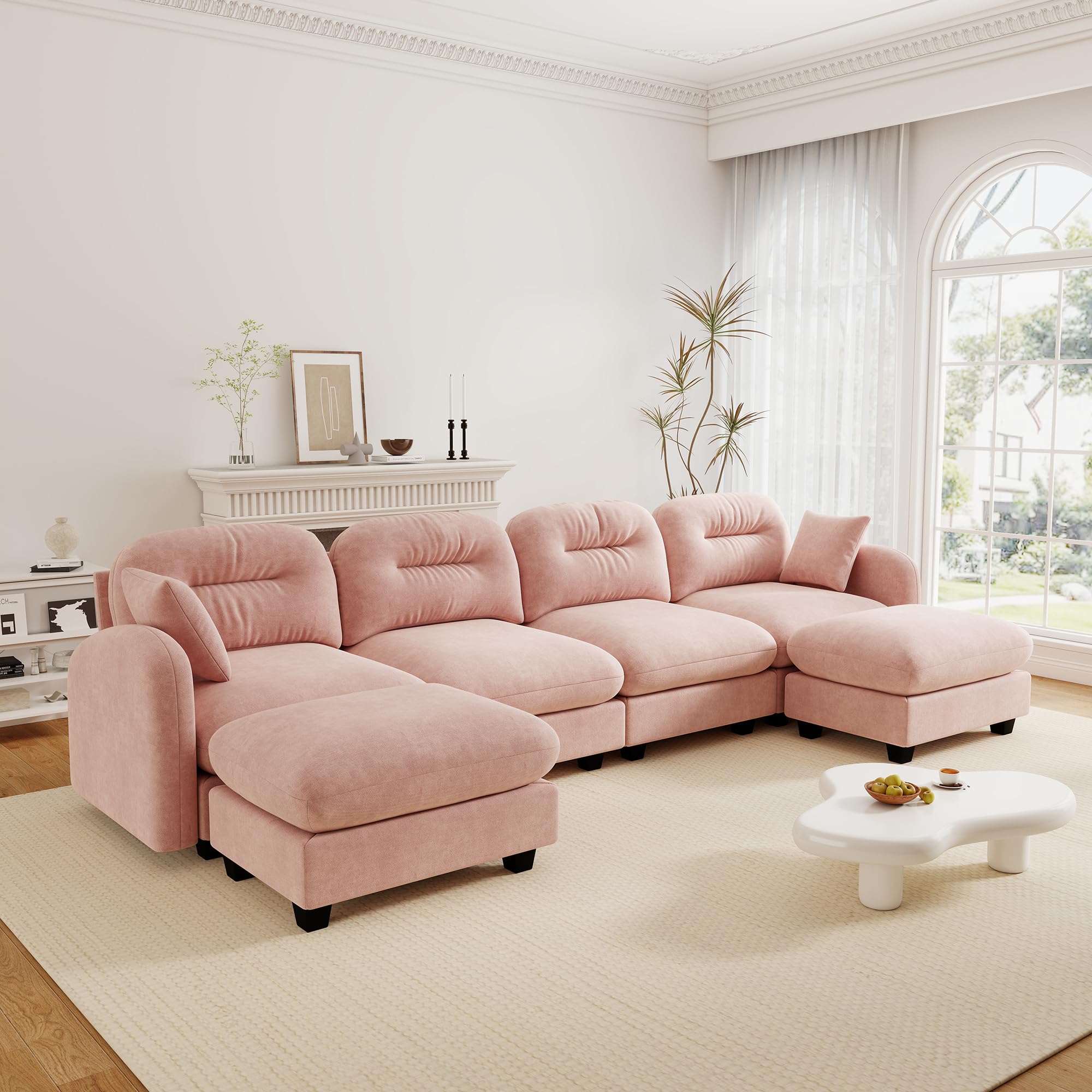 Cloud Couches for Living Room Modular Sectional Sofa 140 U-Shape 4-Seater Modular Couch Oversized Sectional Couch with Deep