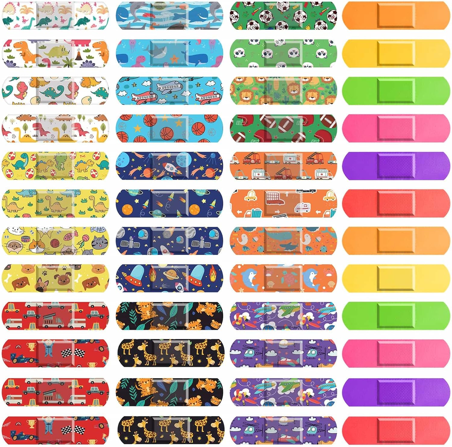 Flasoo 360 Pcs Kids Cartoon Bandages, 36 Styles Kids Bandages Variety Pack, Fun Bandage for Kids, Shark Bandages Kid, Colorful Bandage for Boys and Girls, Waterproof Protect Scrapes