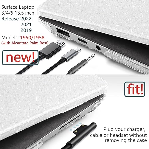 Miniatura 3 de TWOLSKOO Funda para portátil Microsoft Surface de 13.5" 543 con reposamanos Alcantara modelo 1950195818671769, carcasa rígida de plástico protector