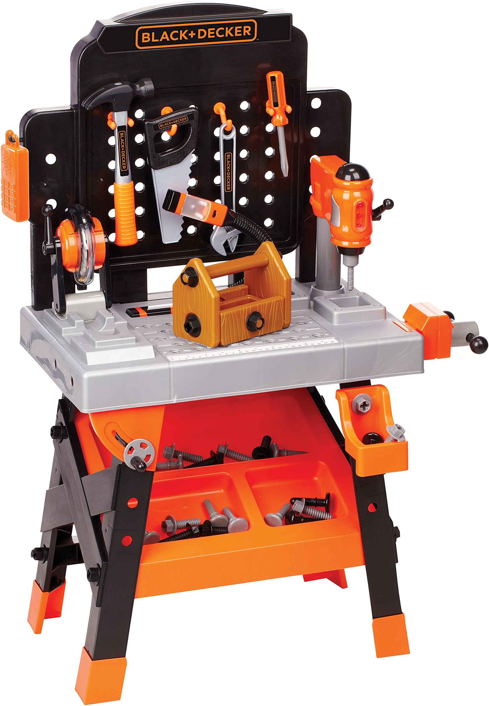 Black & Decker Kids Workbench - Power Tools Workshop - Build Your Own Toy Tool Box – 75 Realistic Toy Tools and Accessories [Amazon Exclusive]