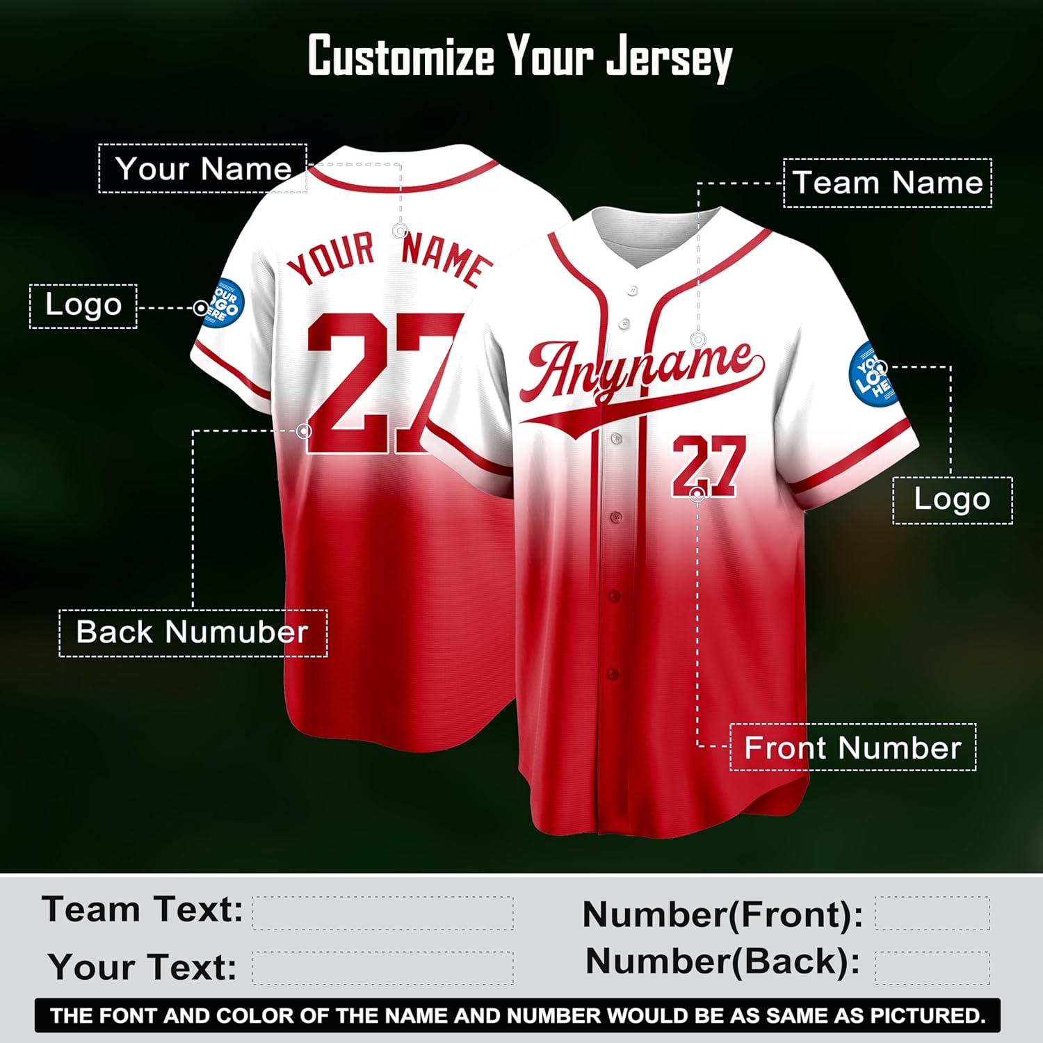 Custom Baseball Jerseys Personalized Stitched or Printed Name Number Baseball Shirt Sports Uniform for Men Women Youth Gifts - Image 3