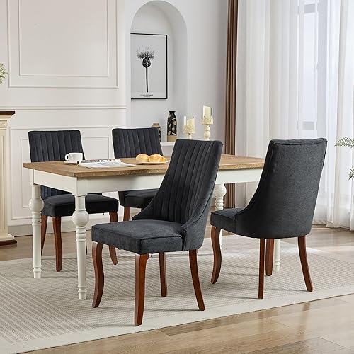Juego de 4 sillas modernas de terciopelo para mesa de comedor, sillas de comedor de cocina, color beige, silla decorativa tapizada de tela con patas