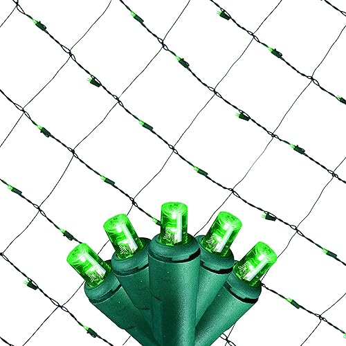 Miniatura 3 de Tupkee Red de luces de Navidad  150 luces LED de malla verde  4 pies x 6 pies  ExteriorInterior  Luces de red para arbustos, setos o árboles