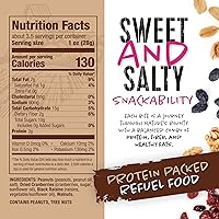 Vista 2 de Natural Cravings Mezcla de frutas secas y frutos secos Trail Mix con chispas de chocolate, cacahuetes, arándanos, pasas, nueces, frutas tropicales