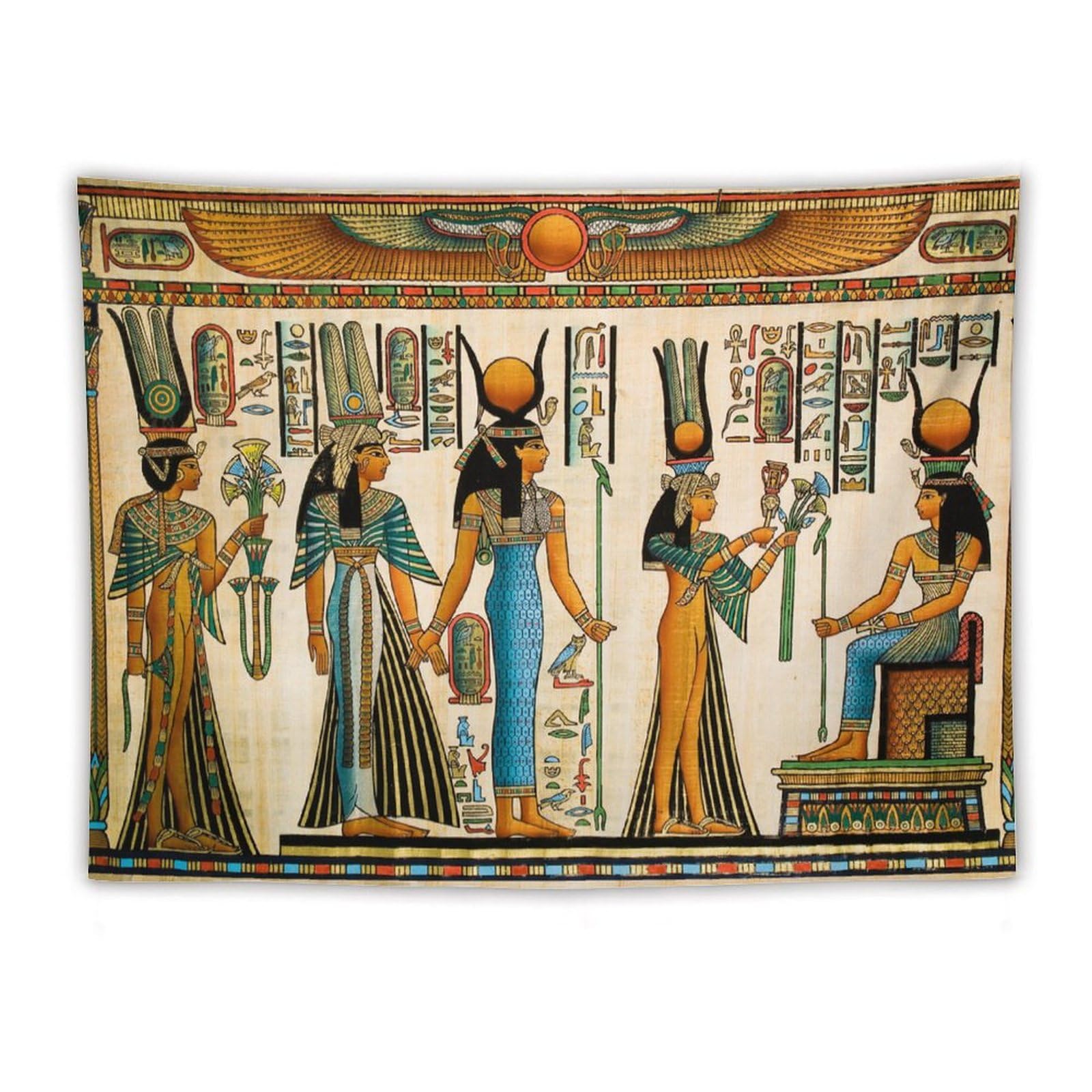 DDCBNS Egyptian Wall Tapestry,Vintage Style Historical Empire Art Egyptian Queen Print Tapestry Wall Hanging Home Décor for Bedroom Living Room Dorm