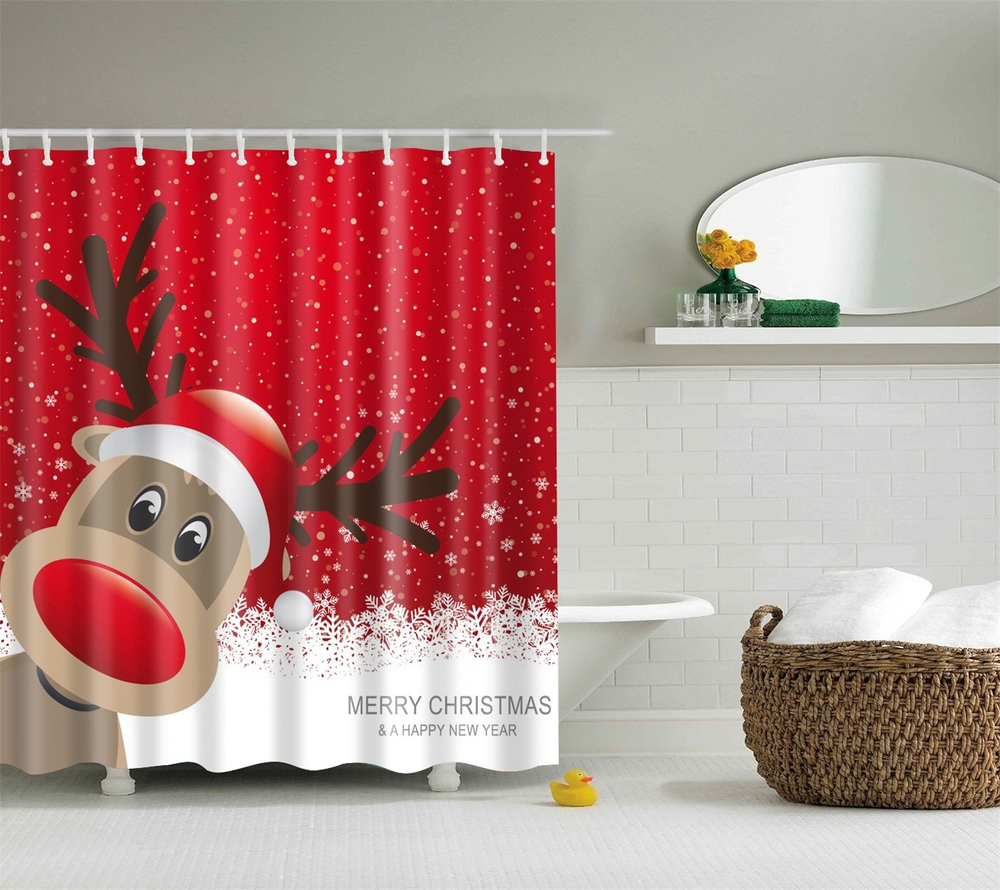 Christmas Fabric Shower Curtains Curtains & Drapes 2023
