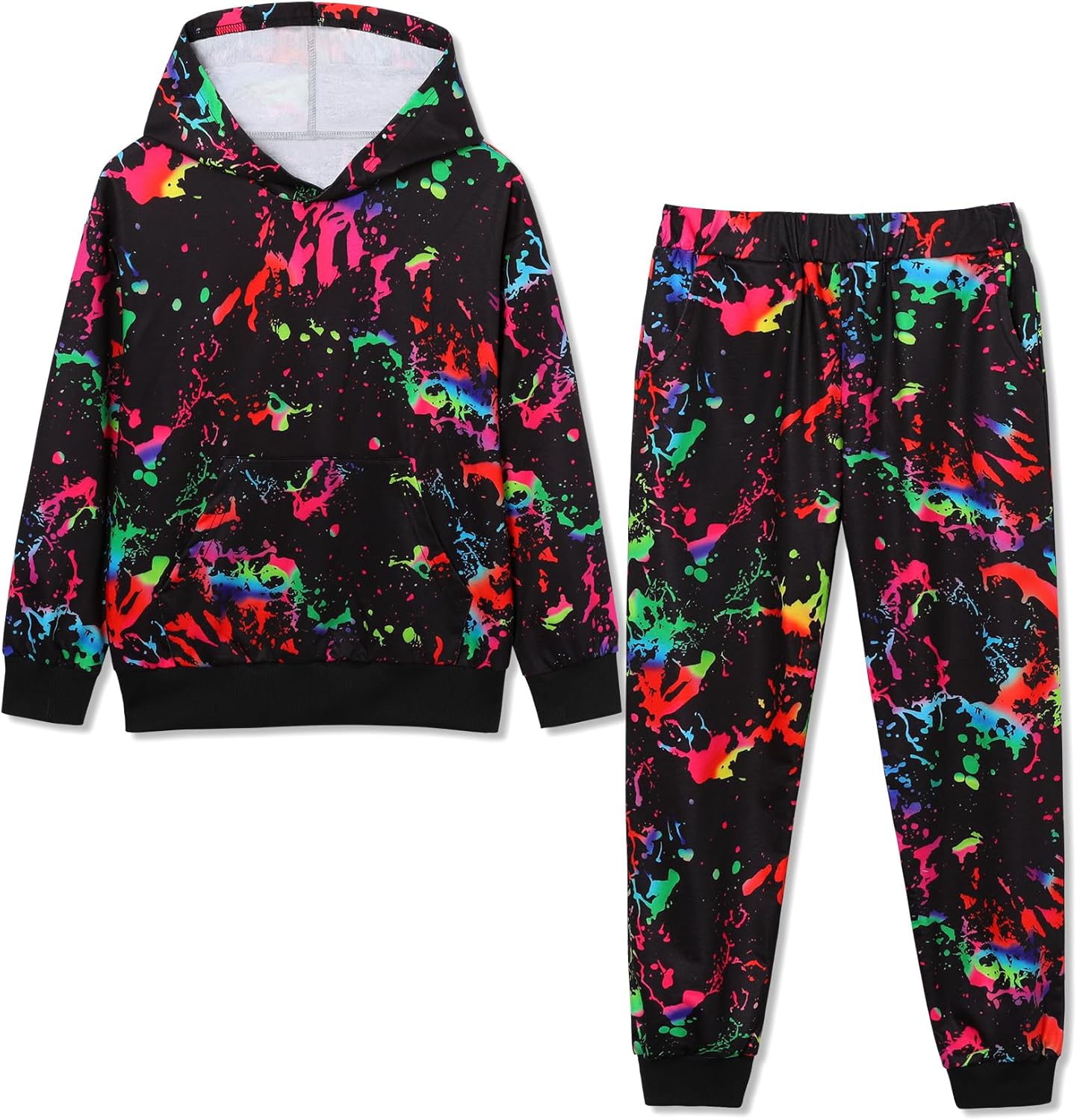 Boy 2 Pcs Clothes Cool 3D Printing Long Sleeve Hoodie & Sweatpants Outfit for 5-12 Years