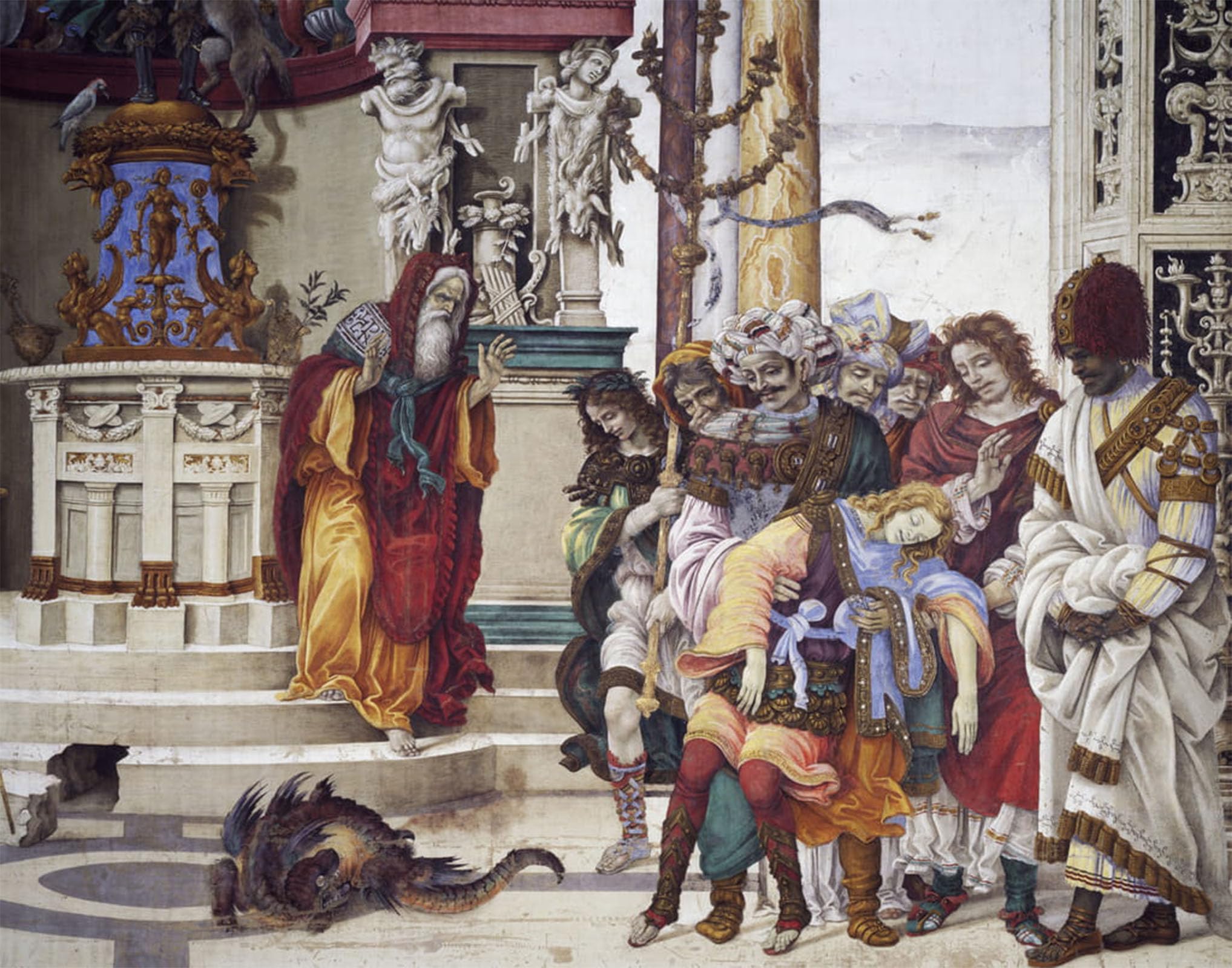 RZHRHJES Famous Painting Poster Art Canvas Print Retro Picture Stories of St by Filippino Lippi Poster Wall Art for Office Decor 60x90cm