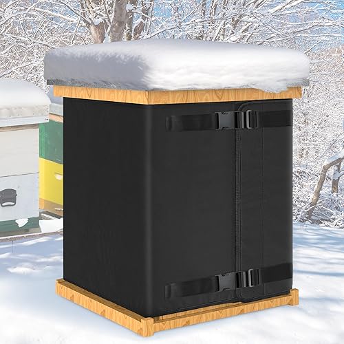 Winter Bee Hive Insulation Cover - Fits 8/10 Frame Beehives, 600D Oxford Weatherproof Beekeeping Supplies 75.6" x 23.67" (8/10 Frame 1 Pcs)