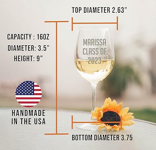 Miniatura 5 de Copa de vino personalizada con tallo para el Día de la Madre, copa de vino grabada de 16 onzas, regalos personalizados para mamá para mujeres,