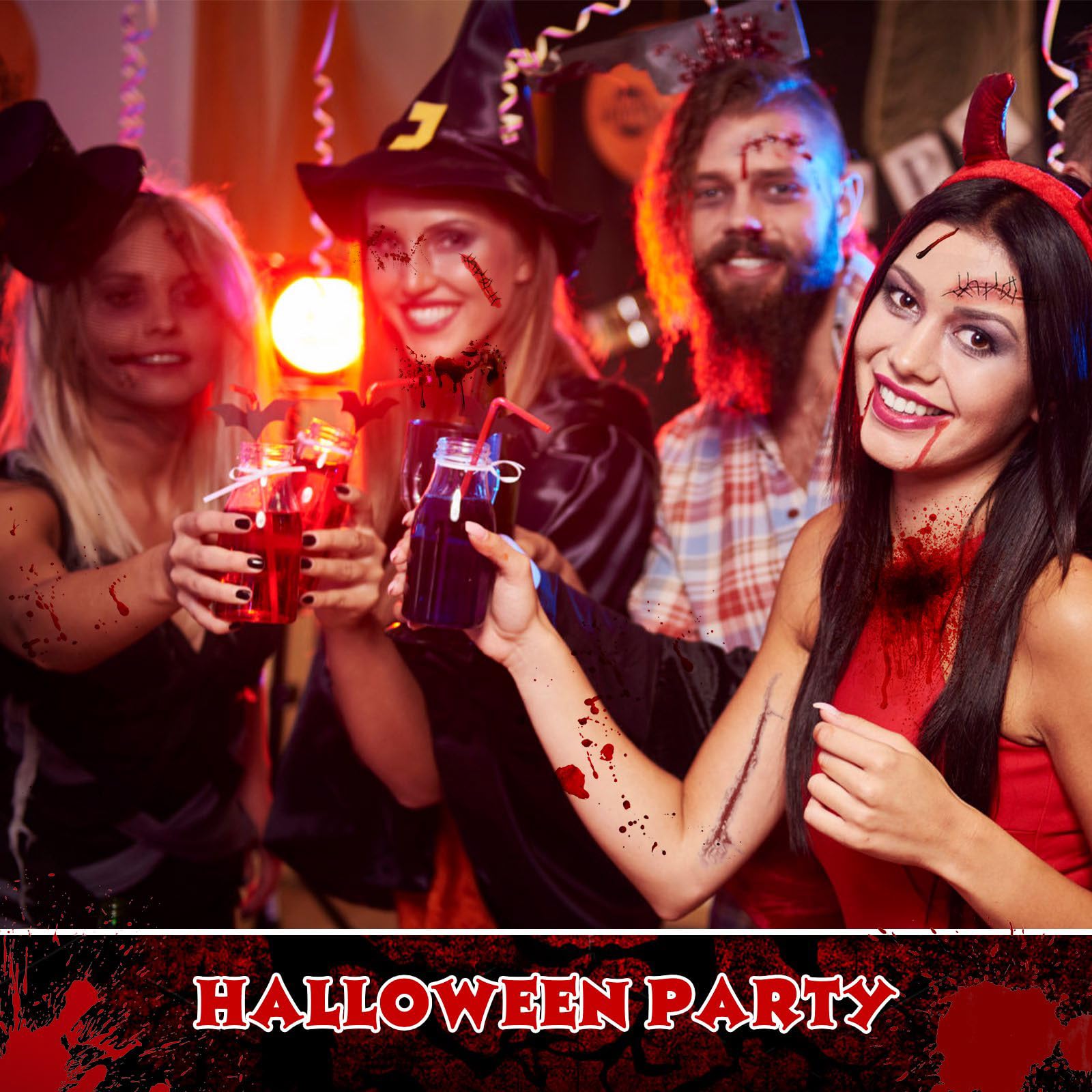 Sztuczna krew do twarzy i ubrań, butelka z rozpylaczem, zmywalna, idealna na Halloween, makijaż dla wampirów i zombie, dorosłych i dzieci