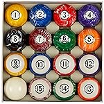 Collapsar Deluxe 2-1/4 Inch Reulation Billiard Balls Pool Ball Marble-Swirl Style Complete 16 Billiard Ball Set (Several Style Available) (White Marble with Black Triangle)