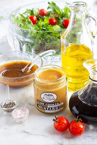 Miniatura 6 de Mostaza dulce y picante de East Shore - Mostaza gourmet sin sal añadida - Tarro de 5 onzas - Condimento cocido a fuego lento para pretzels,