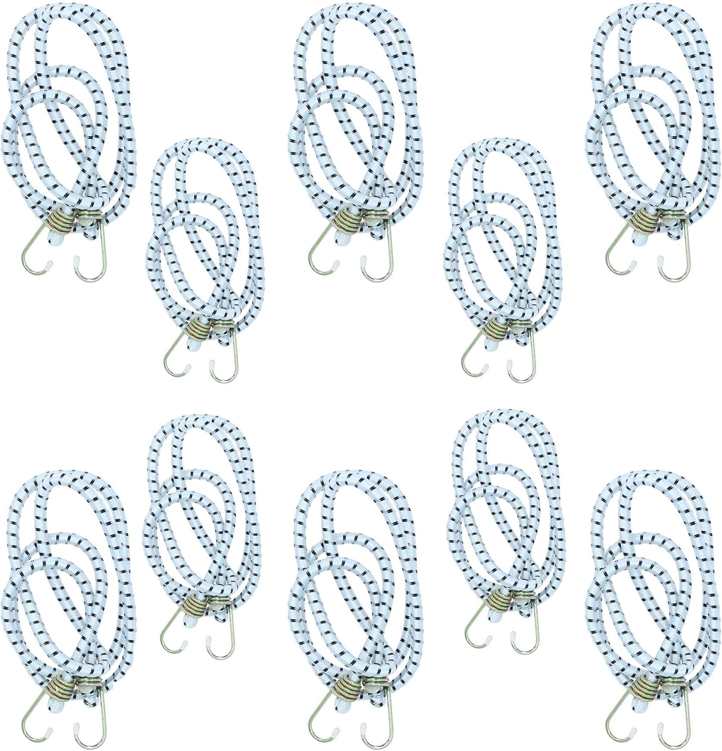 72" Heavy Duty Bungee Cords Fasteners Tie Downs Fastening Metal Hooks 10pk