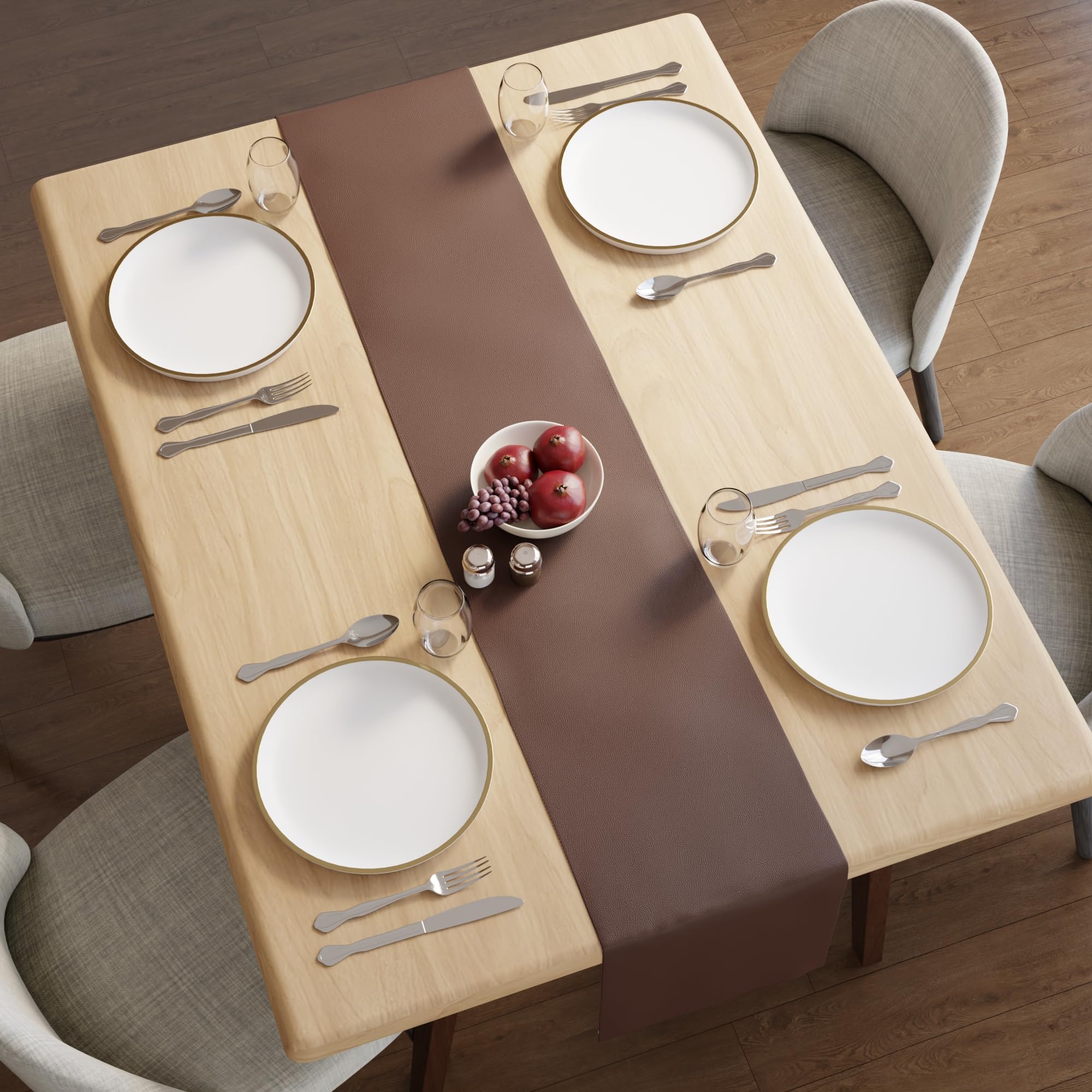 Encasa XO Faux Leather Table Runner - Waterproof & Durable -3 Encasa XO Faux Leather Table Runner - Waterproof & Durable -3