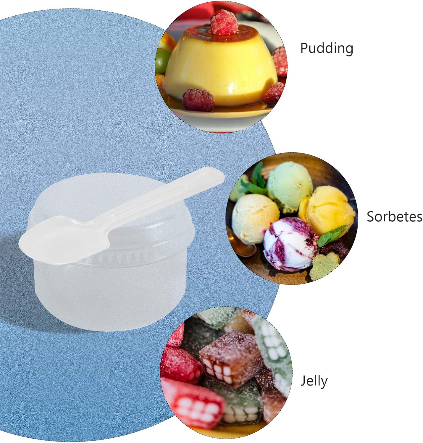 Cabilock 50 Sets Pudding Cup with Lid Mason Jars Condiment Cups Appetizer Pudding Beaker Temperature Resistant Baking s The Pet White Cake Japanese-style