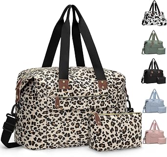 Pritent Travel Duffle Bag, Waterproof Weekender Overnight Hospital Bags for Women Men with Toiletry Bag Lightweight Carry on Personal Item Duffle Gym Bag for Travel, Airplanes, Sports
