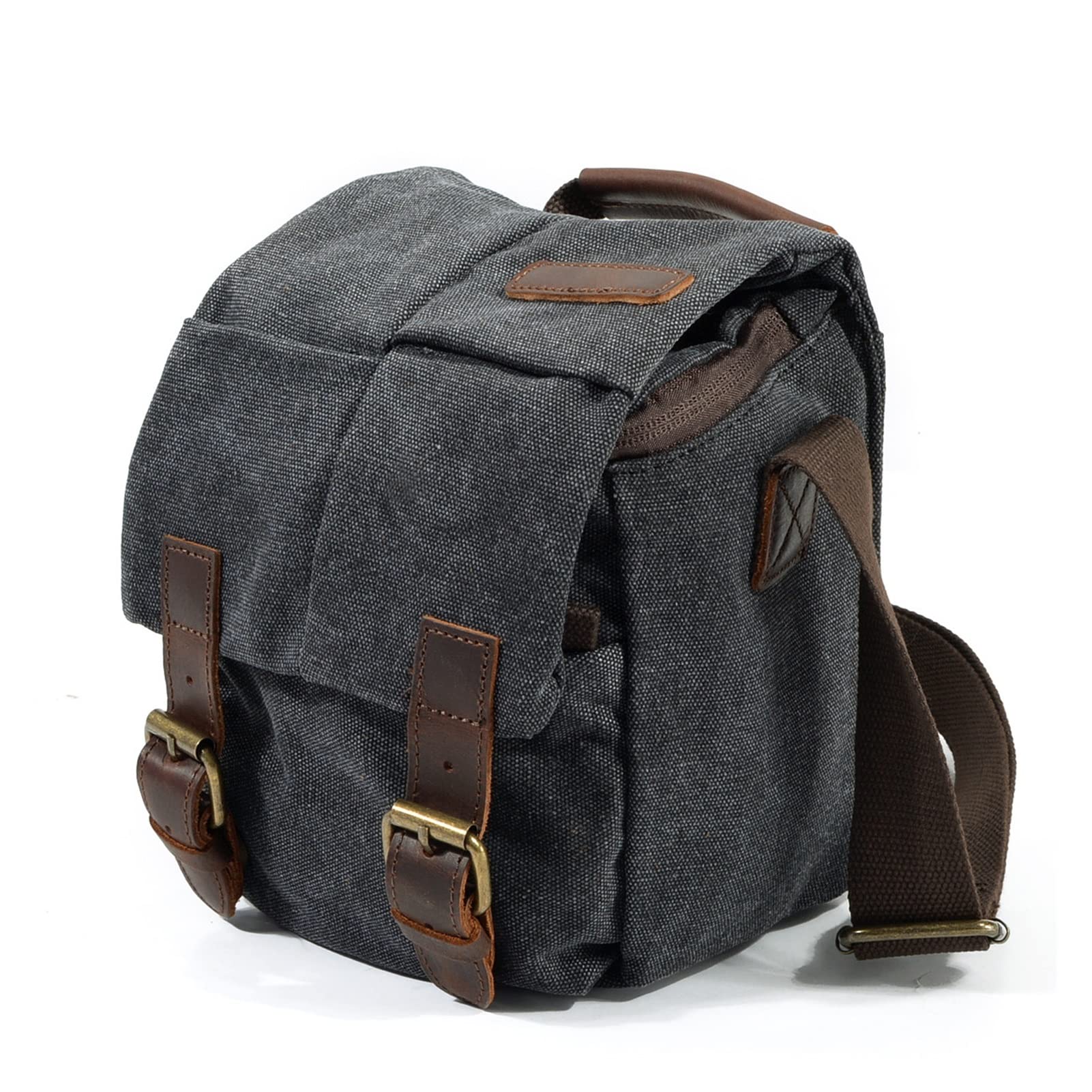Borsa da uomo in tela da uomo e da donna Borsa a tracolla da donna con una borsa for fotografia retrò impermeabile Micro -Slr. Borsa for fotocamera a prova di umidità piccola borsa (Color : Dark Grey