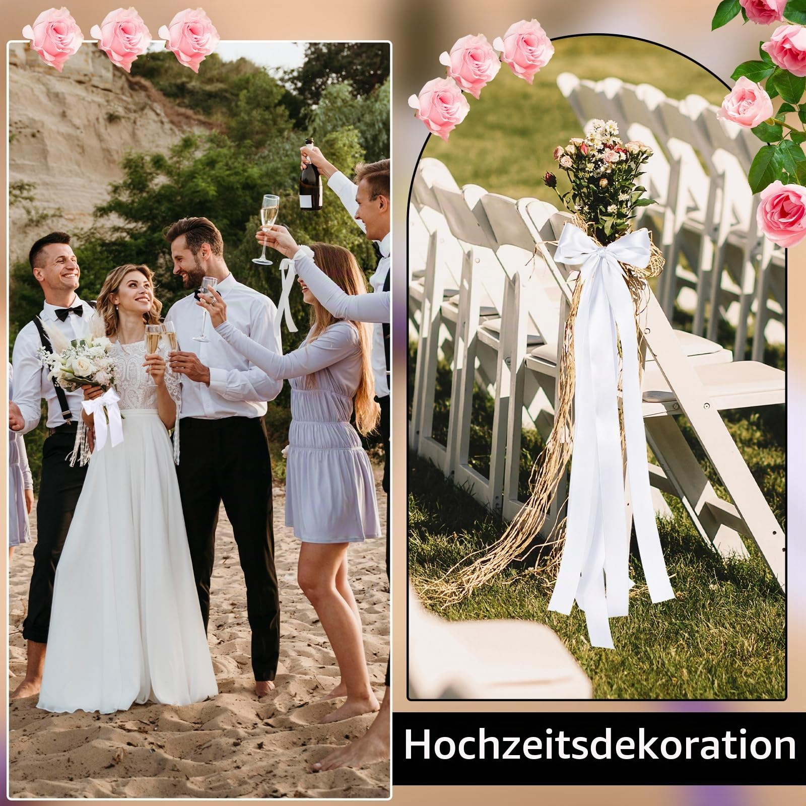 woric 45 m Satinband Weiss, 25 mm Geschenkband Weiß Schleifenband Hochzeit Dekoband Weißes Band für Kommunion Deko Hochzeit Geburtstag Taufe Ostern Geschenkband Breit | Polyester einseitiger Satin, glatt für Brautparty, Geschenkverpackung, Hochzeit, Leis,