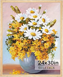 GULETHUN 24x30 Picture Frame, Natural Wood Poster Frame, Home Decor Natural Gallery Frames, Horizontal or Vertical Format, Sturdy, Plexiglass, Large Wall Decor, for Photos, Artworks, Posters