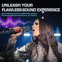 Vista 2 de CAROL AC-900S XLR - Micrófono vocal con cable - Micrófono supercardioide dinámico con tecnología de cancelación de ruido AHNC de doble motor