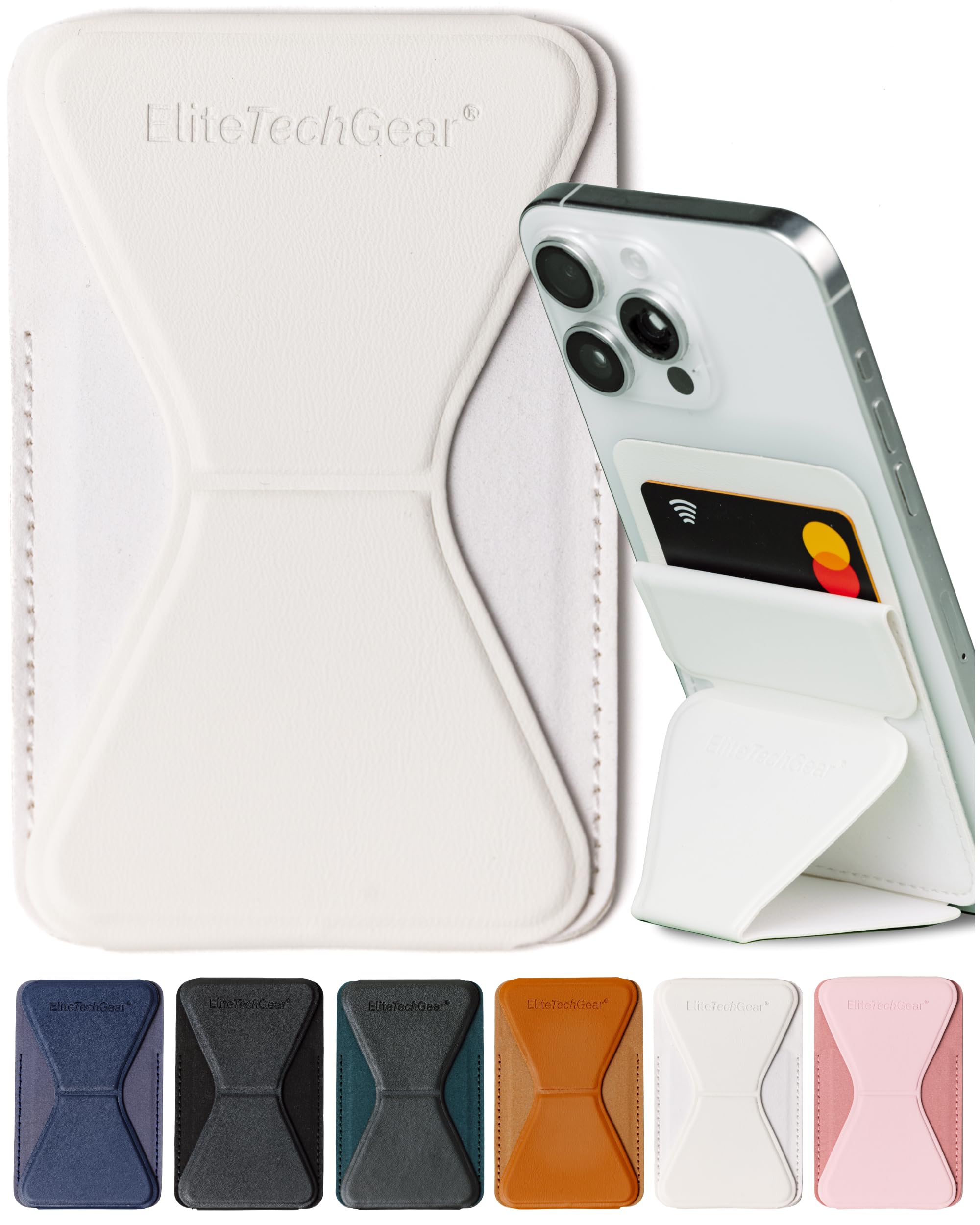 Sponsored Ad – Elite Screens Elite Tech Gear Secure Phone Wallet Holder with Adjustable Stand – Compatible with iPhone and Android, Beige - Credit Card Holders for Women