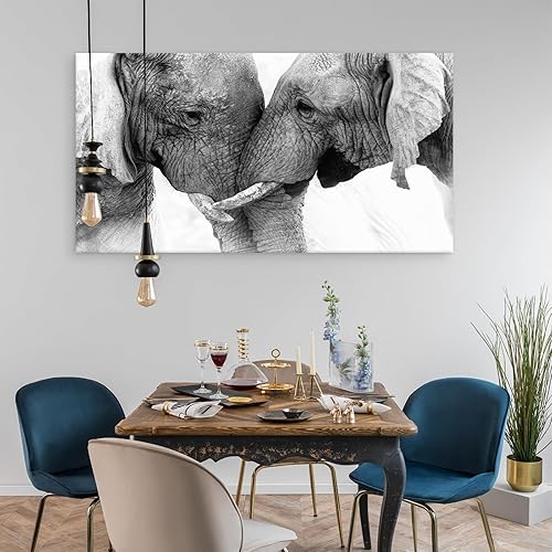 Vista 41 de DZL Art A74769 - Impresiones en lienzo abstractas para pared, pinturas artísticas azules y marrones, lienzo estirado de madera, enmarcado para sala