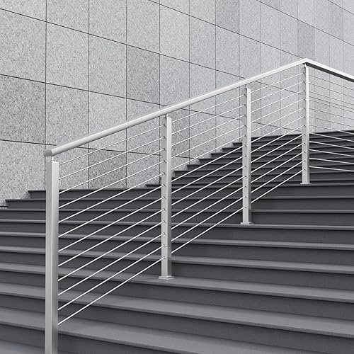 Miniatura 115 de VEVOR Poste de riel de cable, 36 x 1.5 x 1.5 pulgadas, poste de escalera de nivel para escalera, poste de barandilla de acero inoxidable, acabado