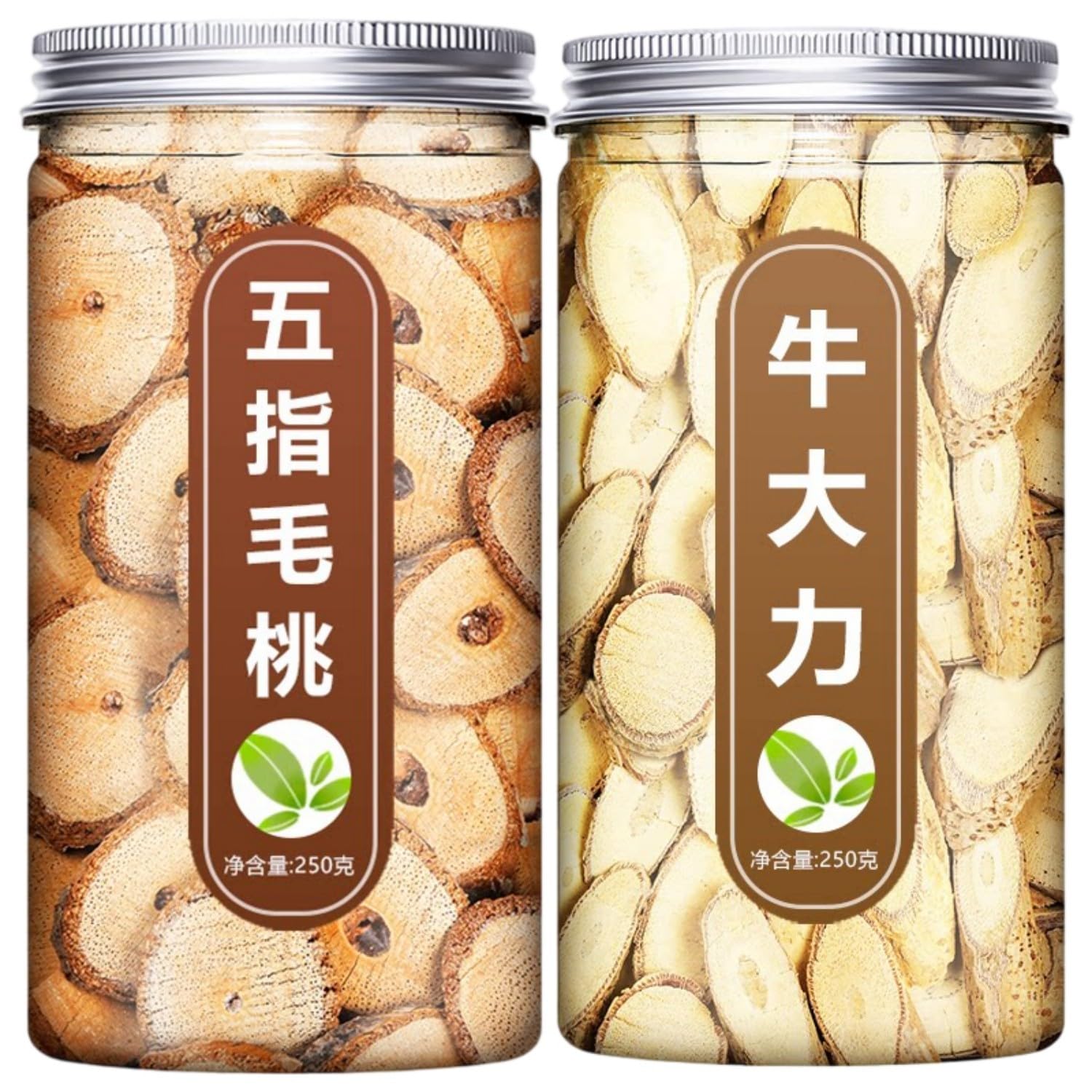 【大罐】【2罐】五指毛桃250g 牛大力250g Premium Natural china herbal tea Loose Leaf Tea,Chinese Tea, Sulfur Free,Flower tea,dark tea,loose tea Sweet Fresh