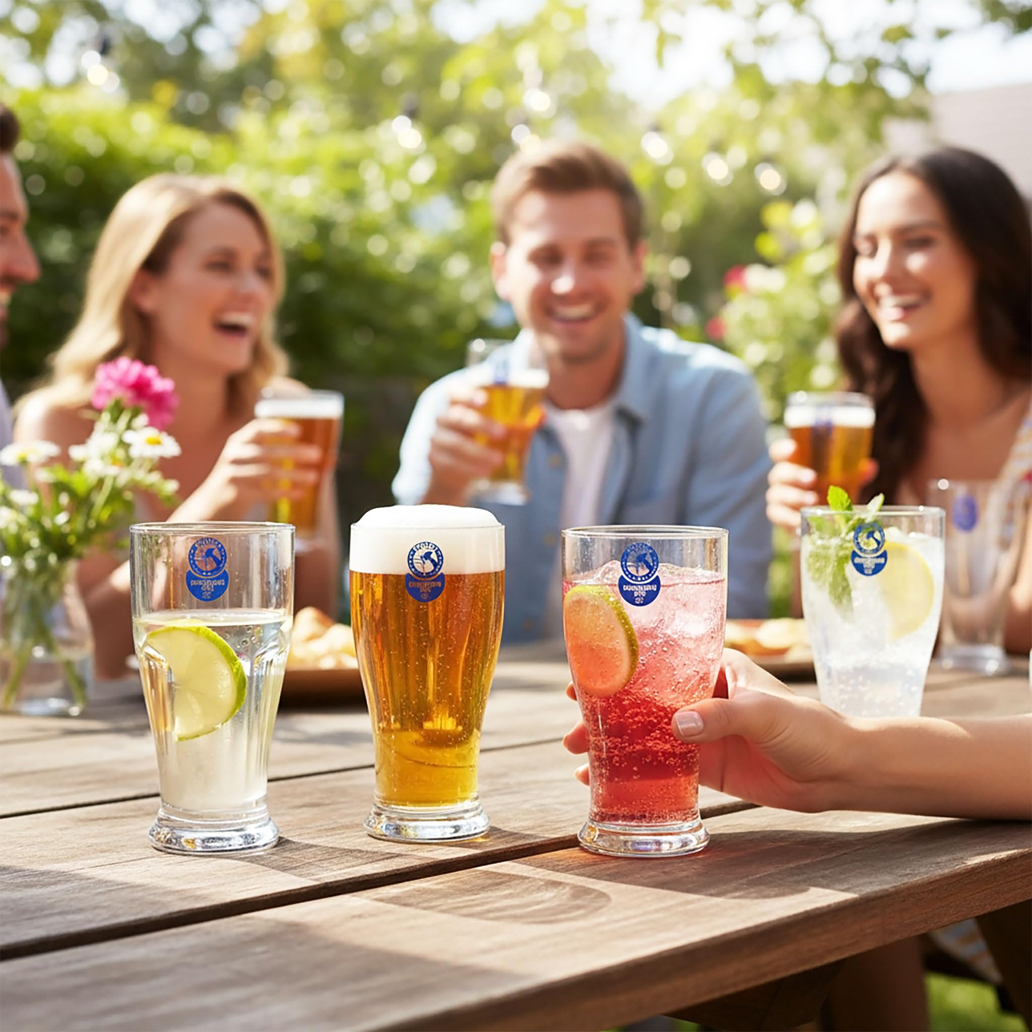 Spetebo Mehrweg Kunststoff Bierglas 520 ml - 6er Set | kratzfest