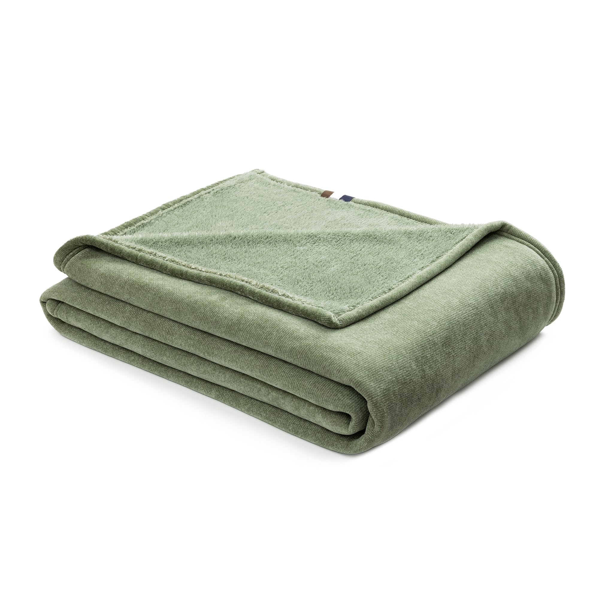 bugatti Decke Doppio Soft 160x220 - Polyesterflausch kuschelig, warm & waschbar, XXL Kuscheldecke grün