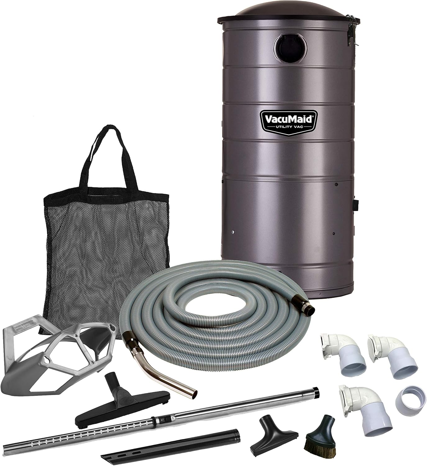 VacuMaid UV150GKP3 Extended Life Professional Wall Mounted Utility Vacuum with 50ft. Garage Kit Pro (Unit and Kit Plus 3 Inlets)