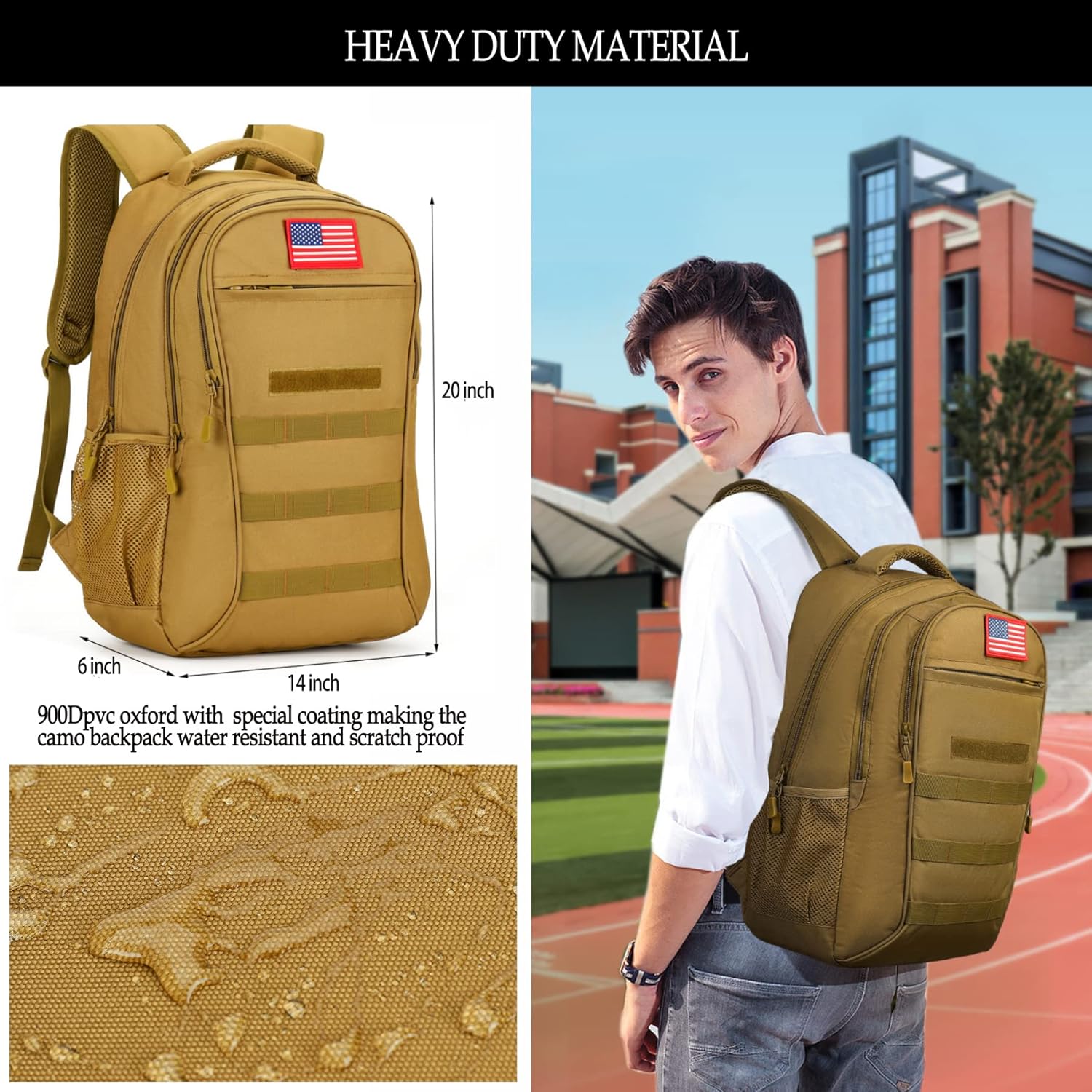Camo Backpack,Boys Backpack for Scool Military,40L Army Bookbag Waterproof for Middle Elementary