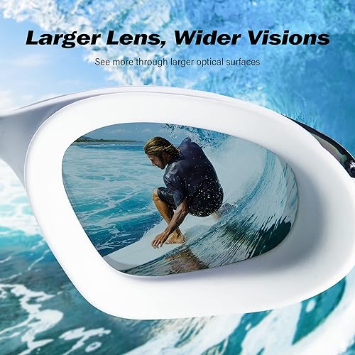 Miniatura 3 de Super Penguin Gafas de natación antivaho para mujeres y hombres adultos protección UV de visión amplia sin fugas