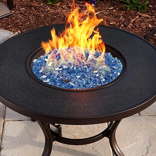 Miniatura 4 de Mr. Fireglass - 10 libras de piedras de fuego reflectantes mezcladas para chimenea hogueras y paisajismo, piedras de  pulgada muy brillantes de