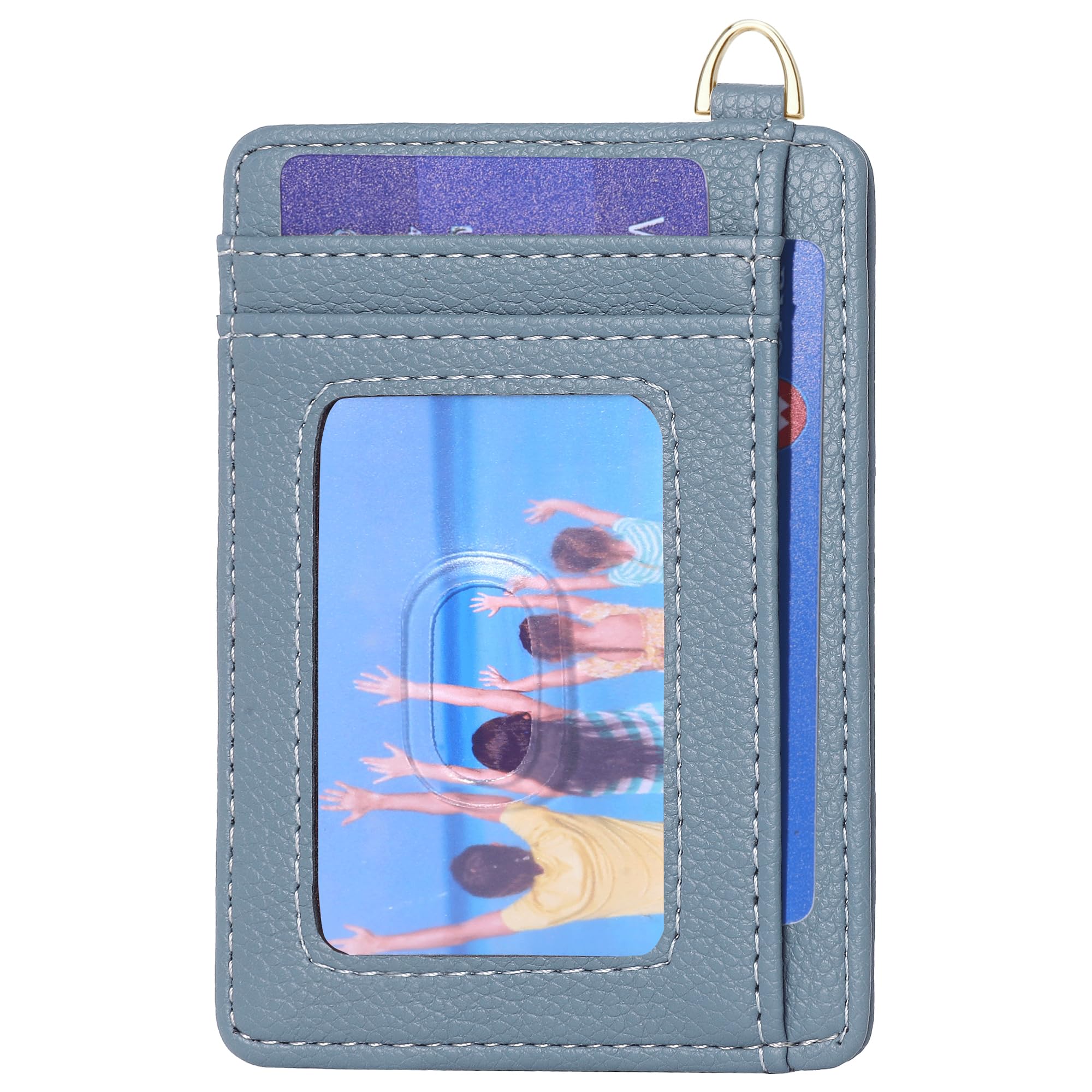 Badiya Credit Card Holder Slim Minimalist Wallet, Front Pocket Purse RFID Blocking Wallet Compact Card Case with ID Window for Women & Men