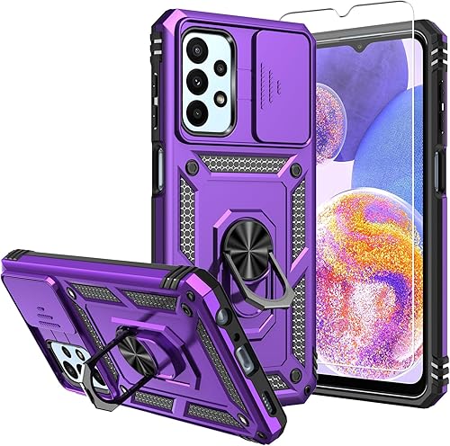 Funda para Samsung Galaxy A23 5G, con protectores de pantalla y funda para cámara, grado militar 16 pies. Funda a prueba de caídas con funda