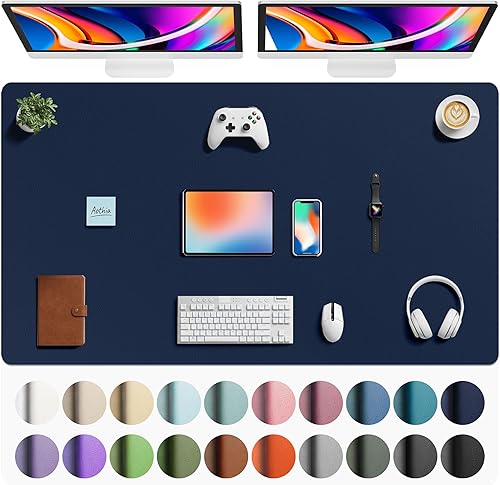 Miniatura 223 de Aothia Protector de escritorio de cuero, alfombrilla para ratón, alfombrilla de escritorio de oficina, secante de escritorio de cuero PU