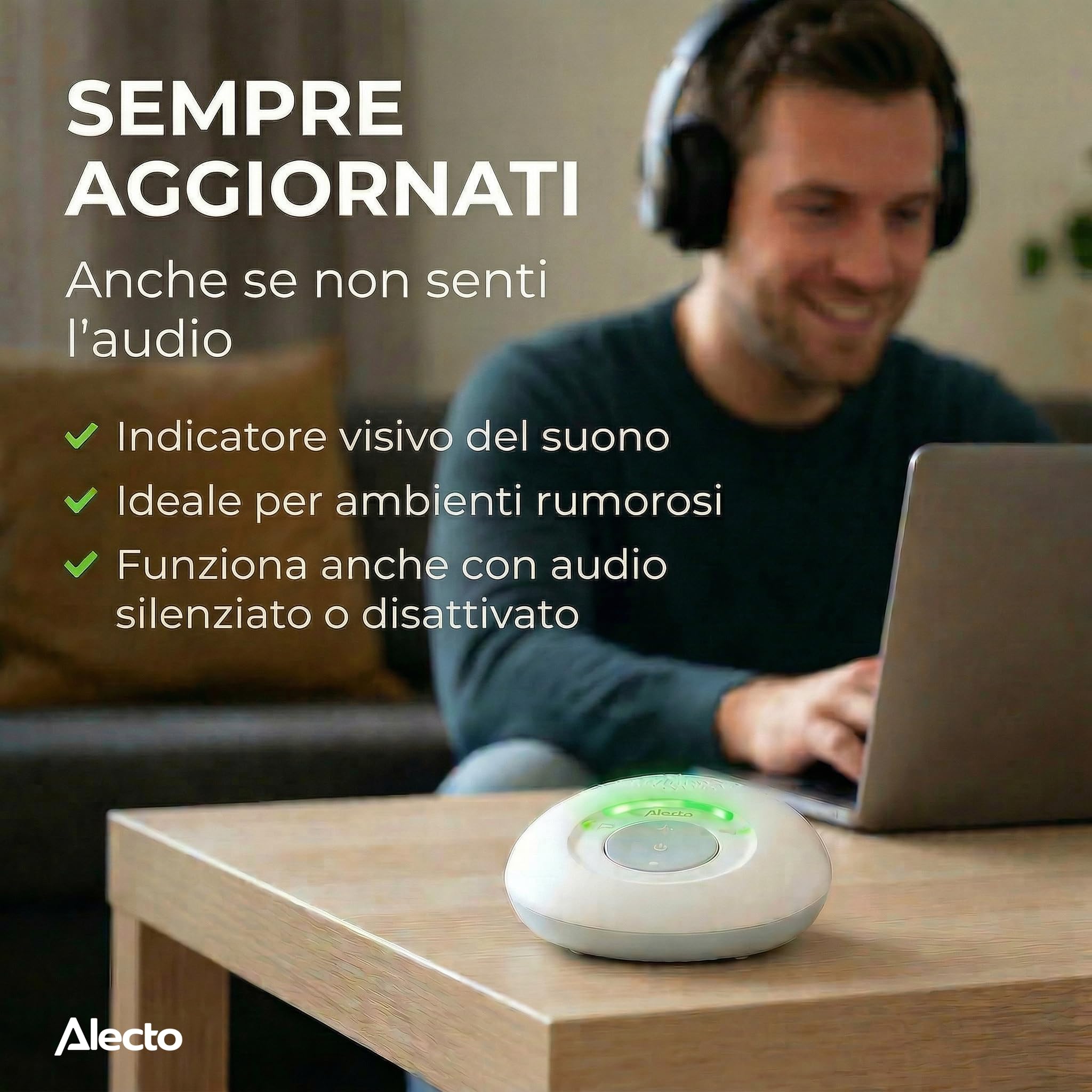 Alecto DBX110 Babyphone Audio Babymonitor digitale DECT 300 m LED VOX bianco